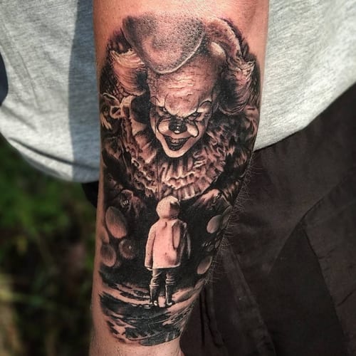 black & grey tattoo by nik lucas in mid-city, los angeles
