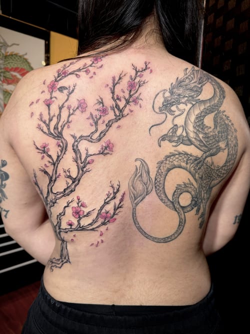 sleeve tattoo by shelby bianco, los angeles