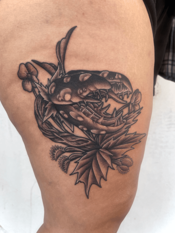 neo-traditional tattoo by Engram — los angeles