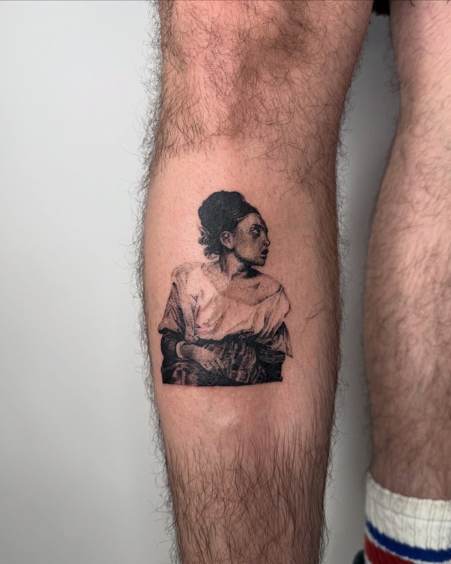 realism woman portrait tattoo — by Level tattoo, los angeles