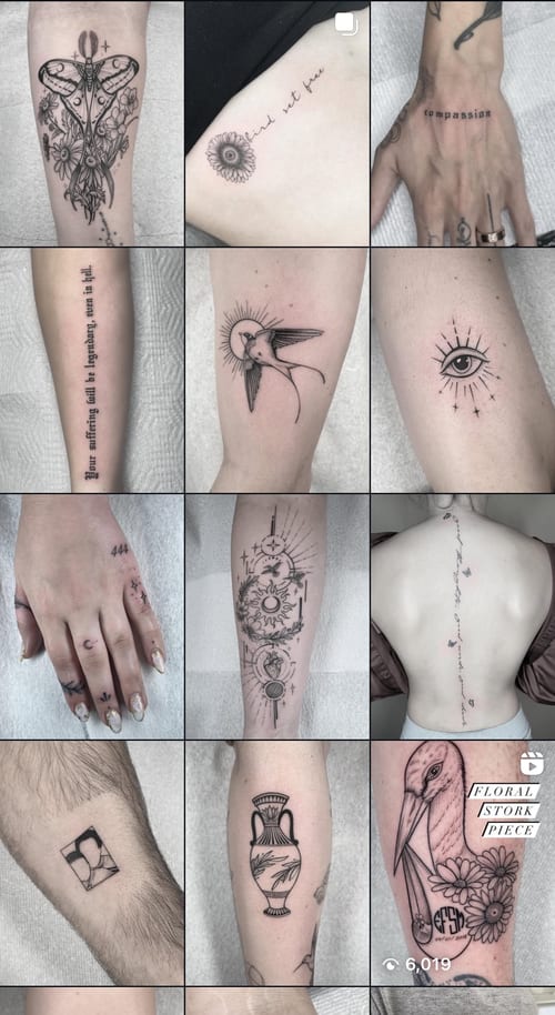fine line tattoo — by Vince Espinoza, los angeles