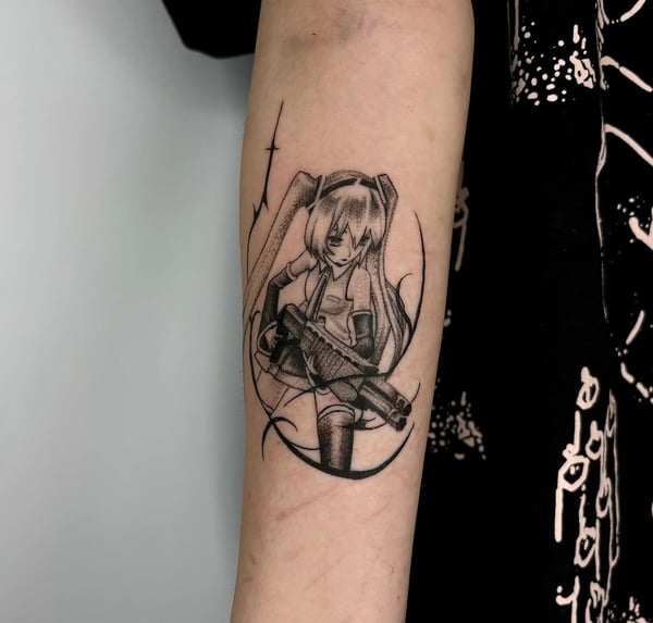 anime tattoo by velvet devil — los angeles