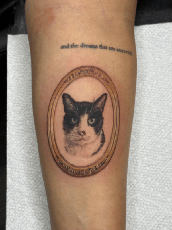 realism cat portrait tattoo — by lunayflorestattoo, santa fe springs, ca