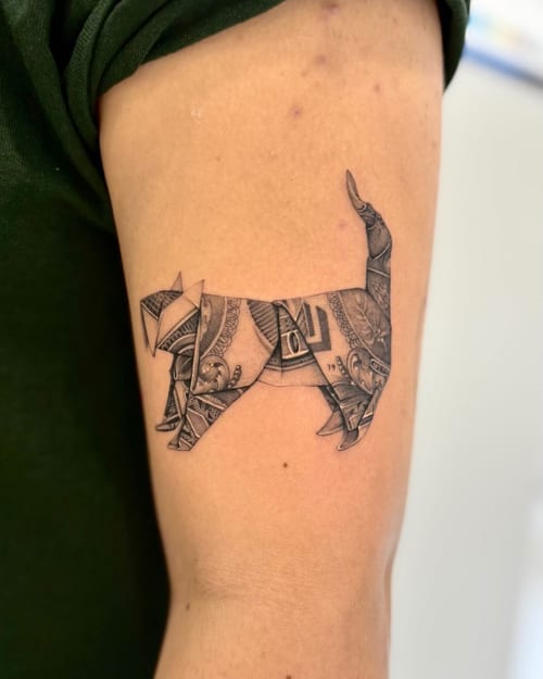 geometric tattoo by otaybeatdown in los angeles