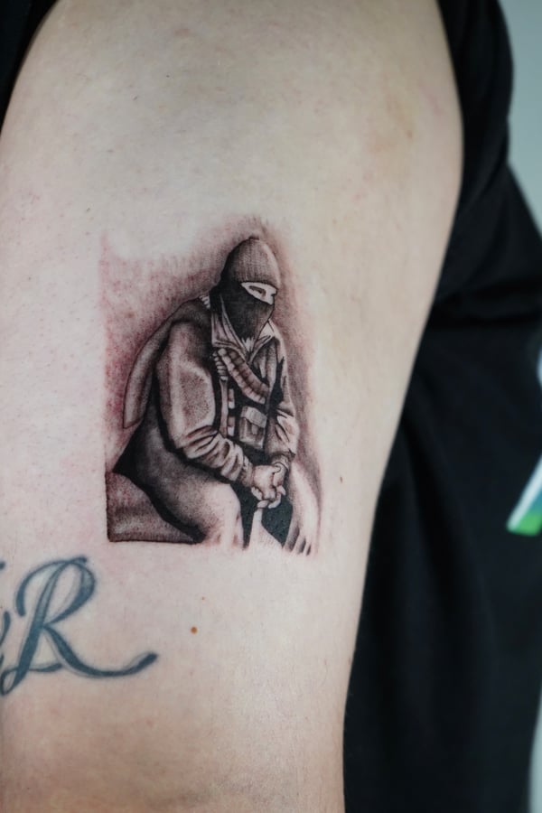 black & grey tattoo — by Brian Kies, los angeles