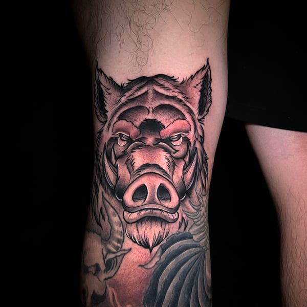 neo-traditional tattoo by Travis Ross — los angeles