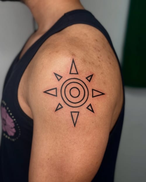 geometric tattoo by zealous in los angeles