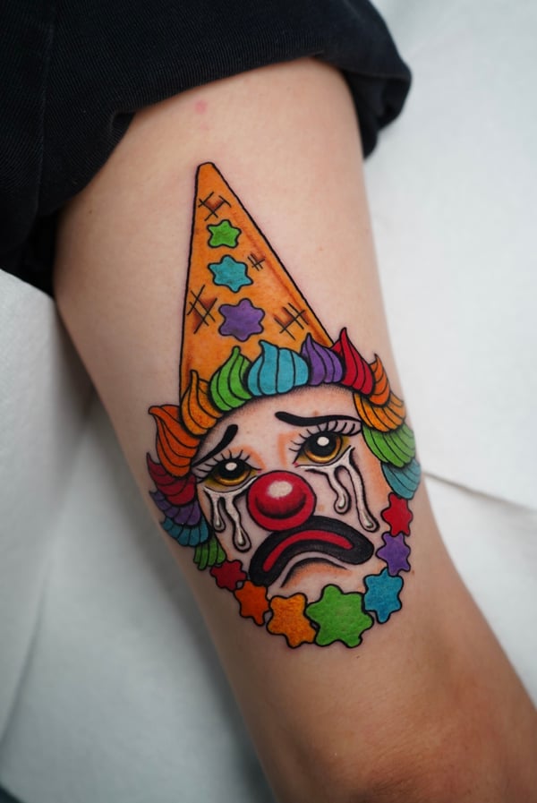 new school tattoo by Megan Rose — los angeles