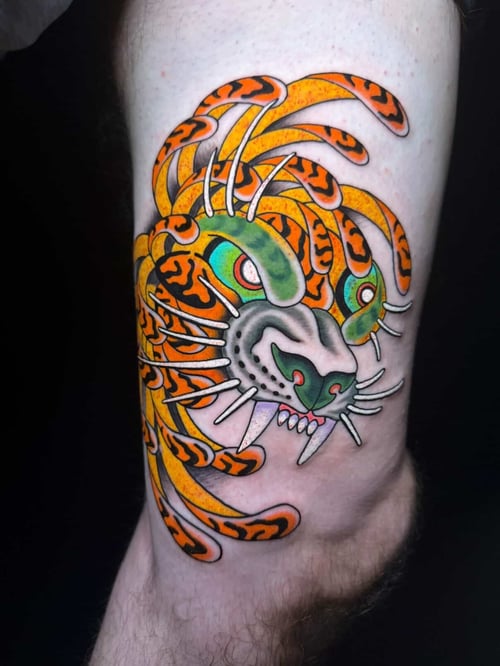 neo-traditional tattoo by megan rose in los angeles
