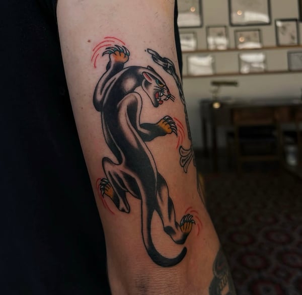 american traditional tattoo by velvet devil — los angeles