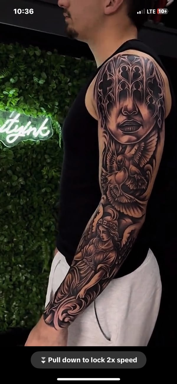 black & grey tattoo — by Philip Meyers, culpeper county
