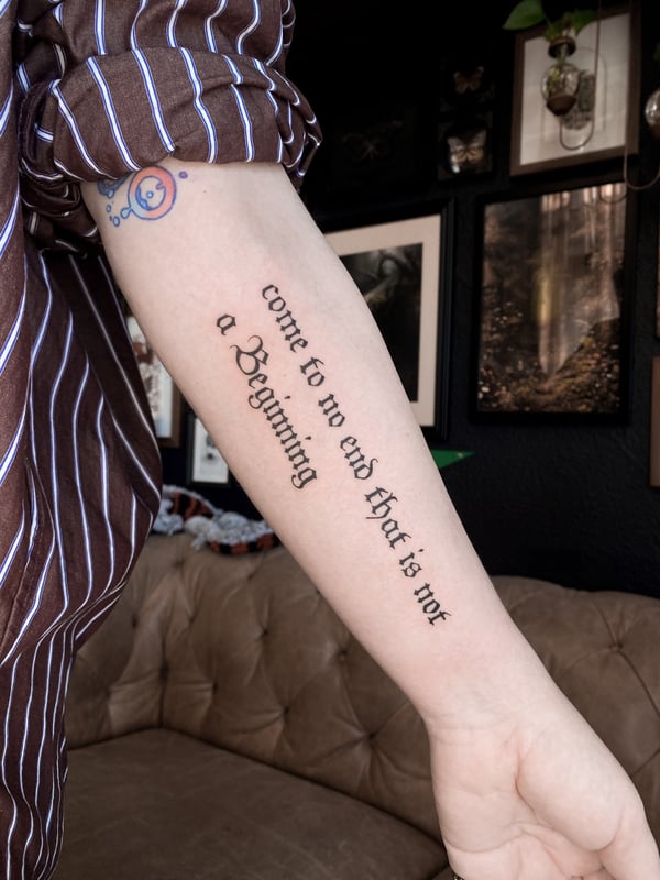 lettering tattoo by katlyyons — los angeles