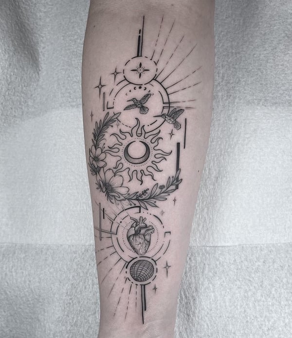 fine line tattoo by Vince Espinoza — los angeles