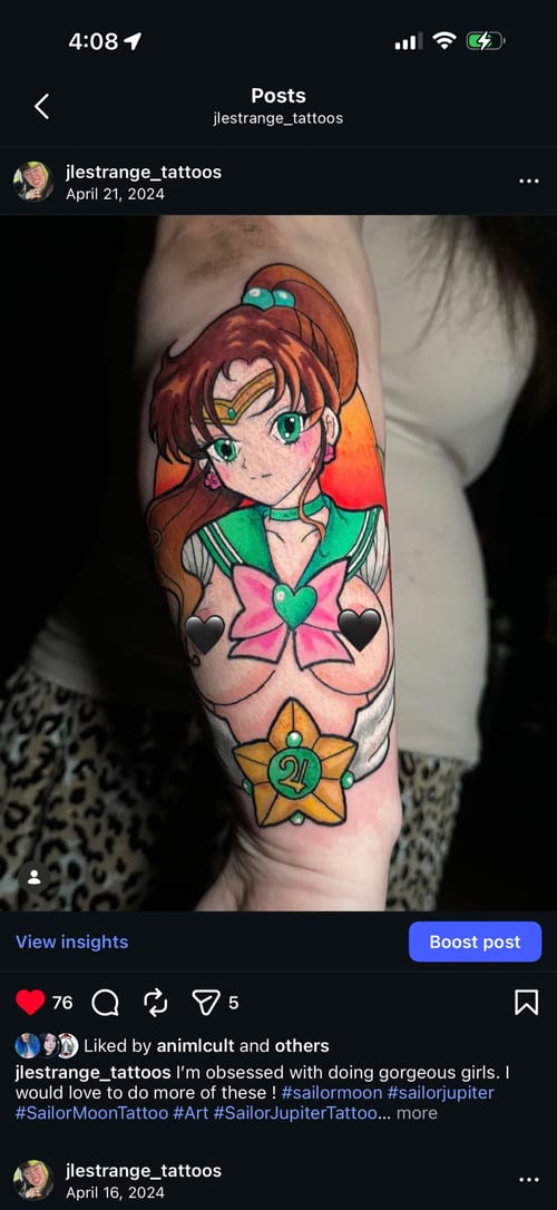 jujutsu kaisen tattoo by jessica linden, los angeles