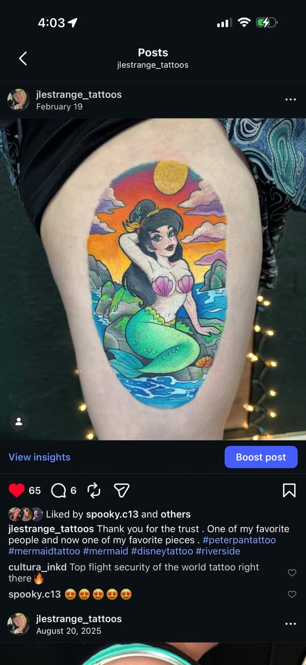 neo-traditional tattoo by Jessica Linden — los angeles