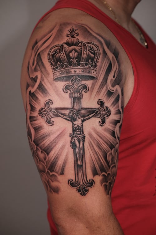 black & grey tattoo by johnny ayala in los angeles