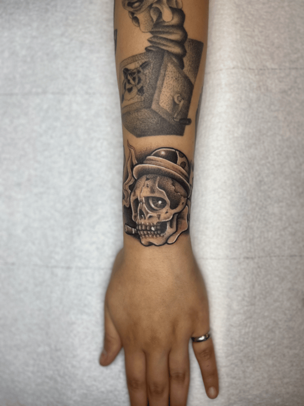 black & grey tattoo by Engram — los angeles