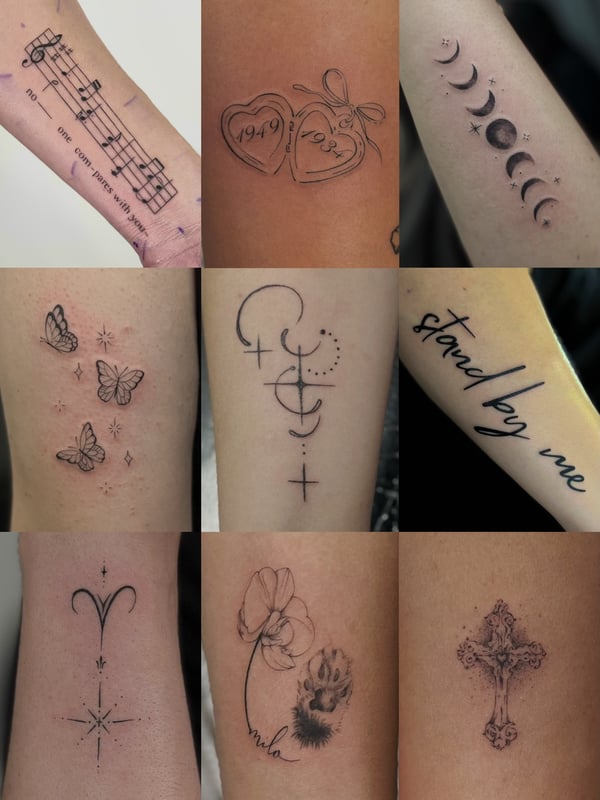 minimalist tattoo by Rae kaku — los angeles