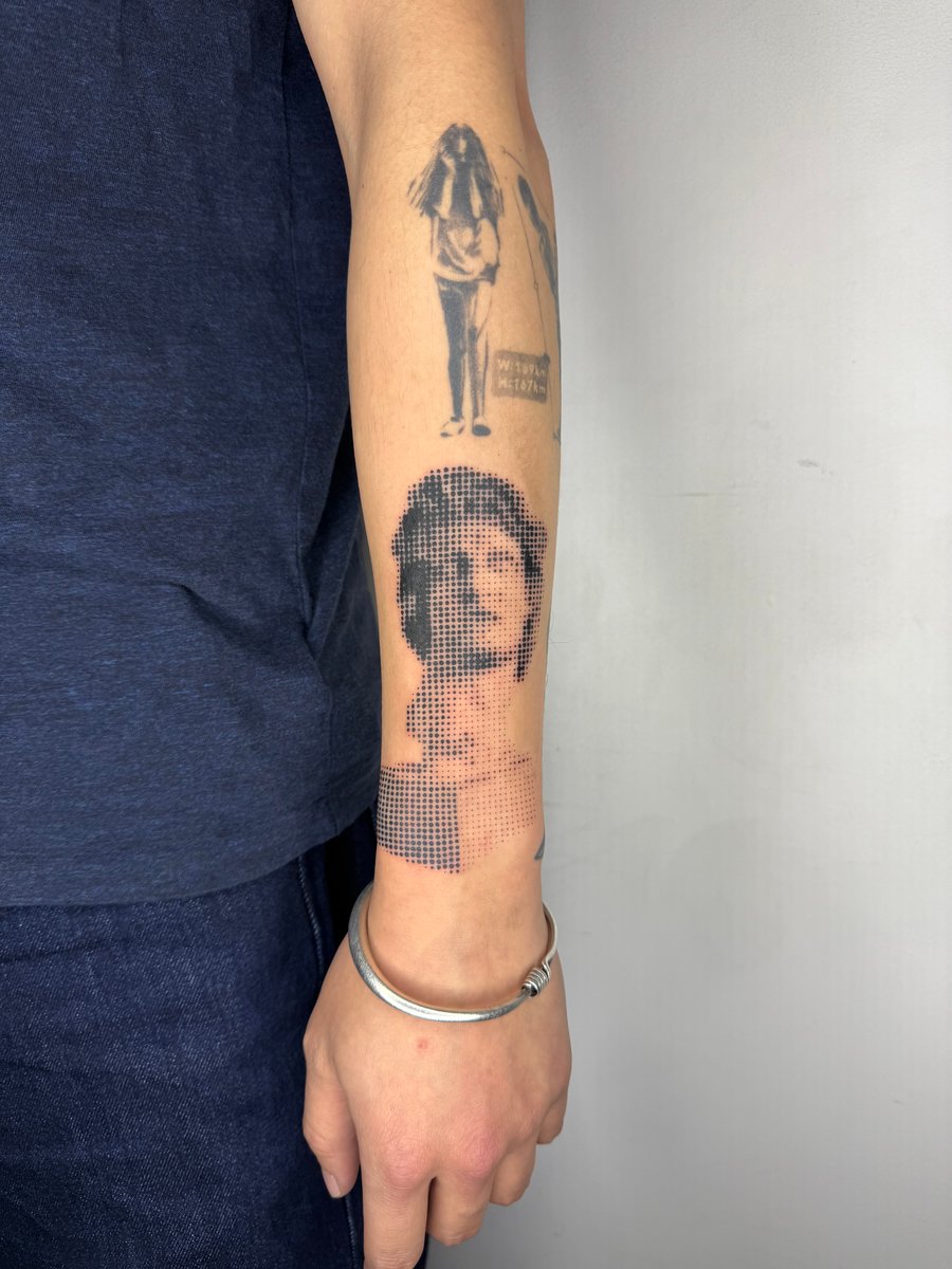 dotwork portrait tattoo — by Level tattoo, los angeles