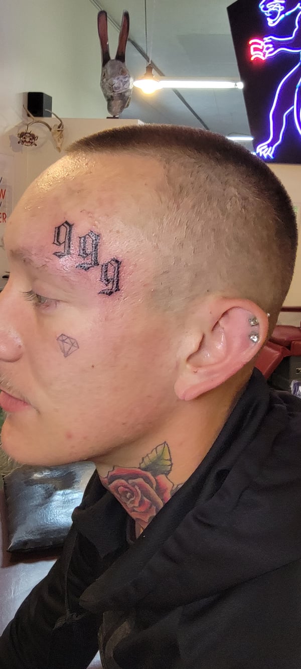 lettering tattoo by Kadriya Truvillion — los angeles