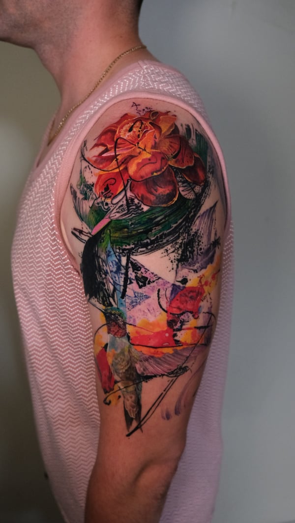 watercolor tattoo by Nik Lucas — los angeles