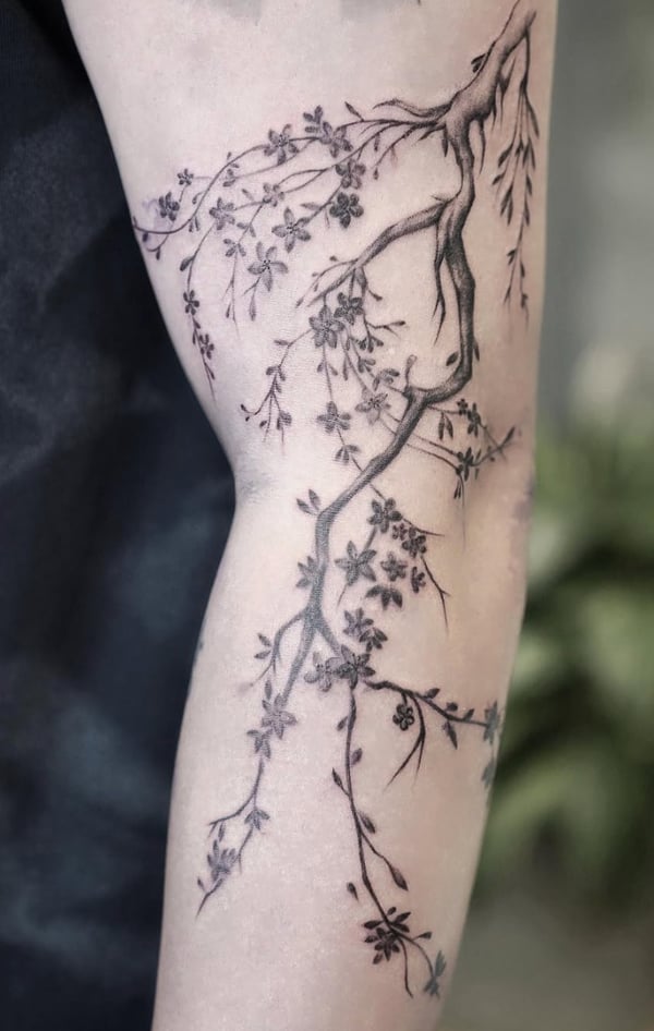 fine line tattoo by Jian Liang — los angeles