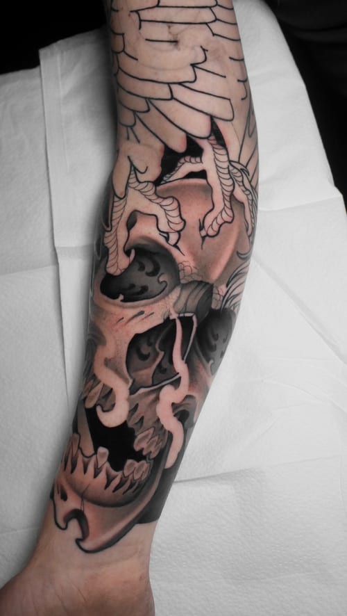 traditional tattoo by gabe motta in arts district, los angeles