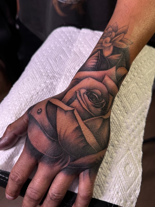 black & grey tattoo by Eddie Rodriguez — los angeles