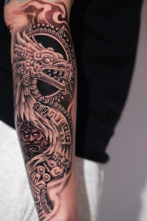 black & grey tattoo by Johnny Ayala — los angeles