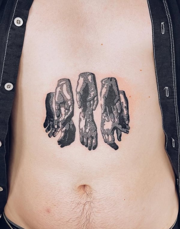 blackwork tattoo by Level tattoo — los angeles