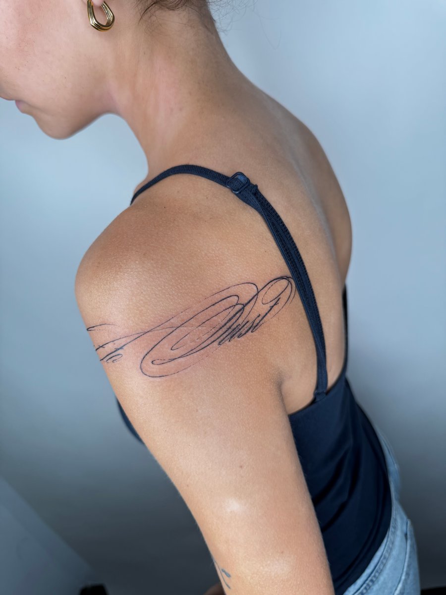 lettering tattoo — by Level tattoo, los angeles