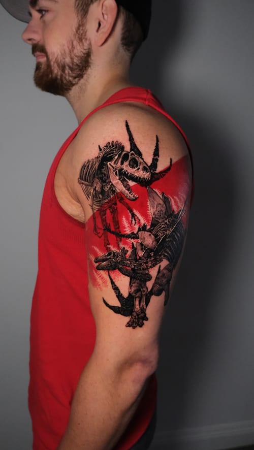 illustrative tattoo by nik lucas in mid-city, los angeles