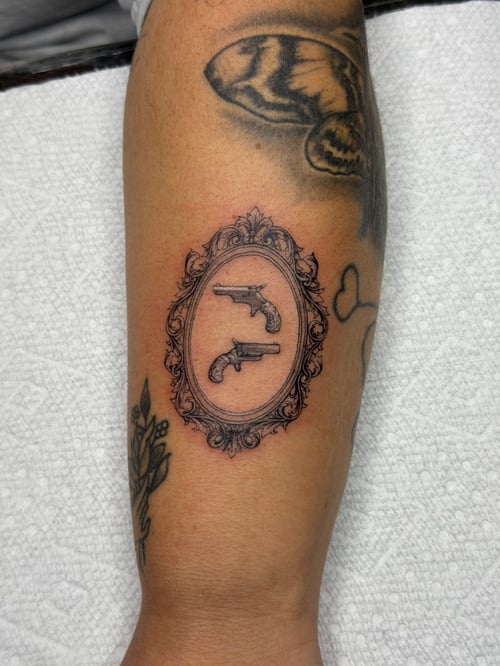 fine line tattoo by lunay flores in los angeles