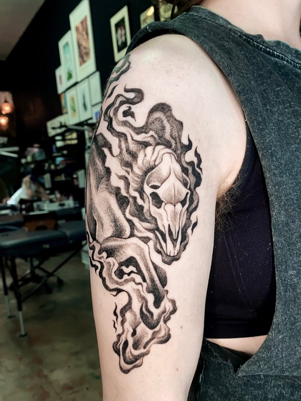 black & grey tattoo by katlyyons — los angeles