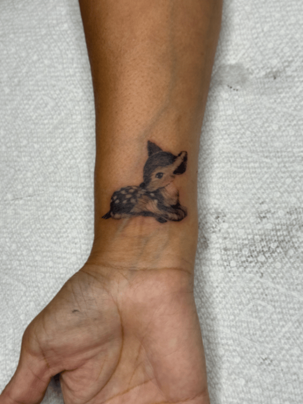 realism fawn tattoo — by lunayflorestattoo, santa fe springs, ca