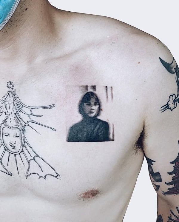 black & grey tattoo by Level tattoo — los angeles