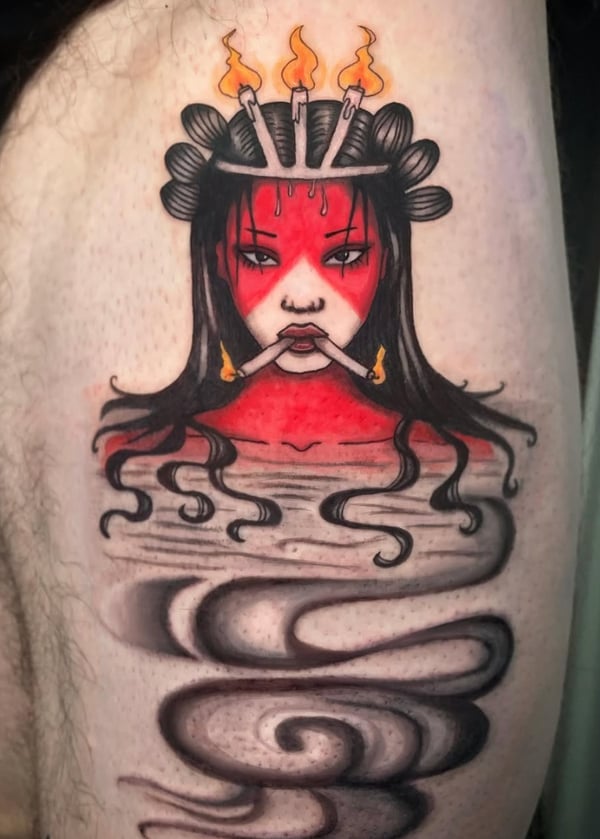neo-traditional tattoo by Shelby Bianco — los angeles