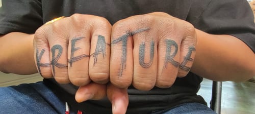 lettering & script tattoo by kadriya truvillion in downtown la, los angeles