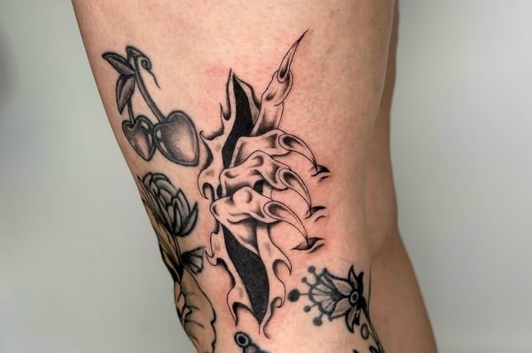 blackwork tattoo by velvet devil — los angeles