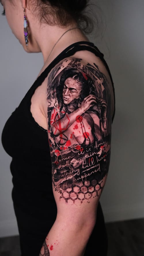 traditional tattoo by nik lucas in mid-city, los angeles