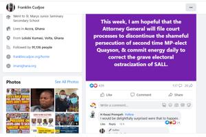 I’m expecting Attorney General to discontinue Quayson trial this week – Franklin Cudjoe