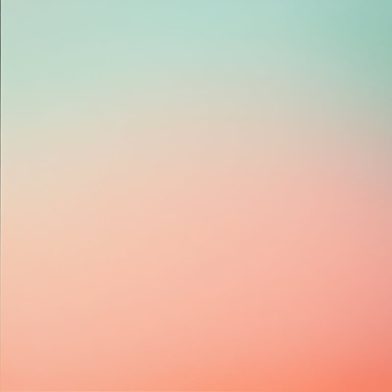 Pastel gradient background transitioning from turquoise at the top to peach and pink at the bottom.