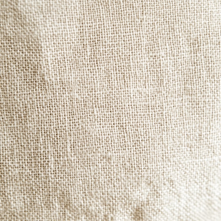 Close-up view of beige, woven fabric texture.