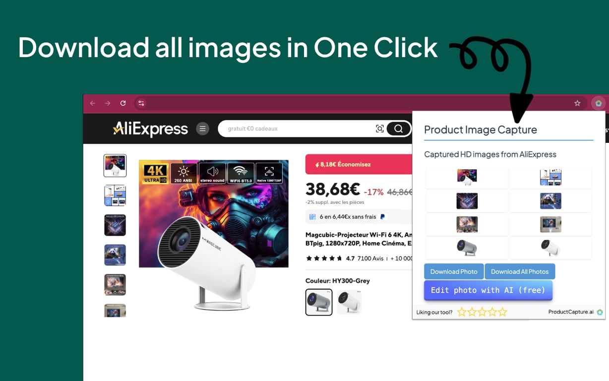 One click image download