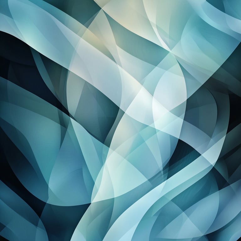 Abstract wavy blue and green geometric pattern.