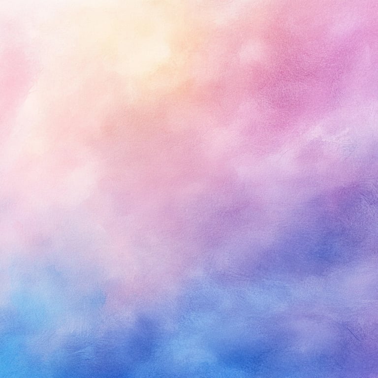 Abstract watercolor gradient background with soft pastel hues of blue, purple, pink, and hints of yellow.
