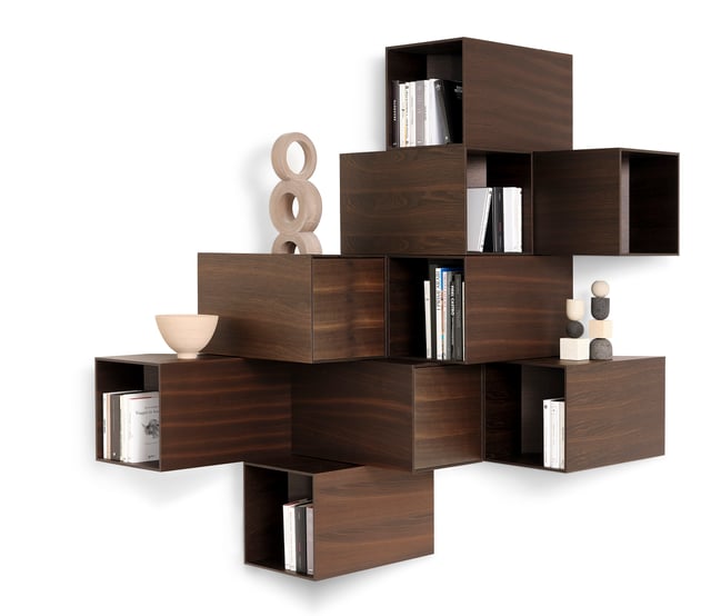 Cellula wood shelving system