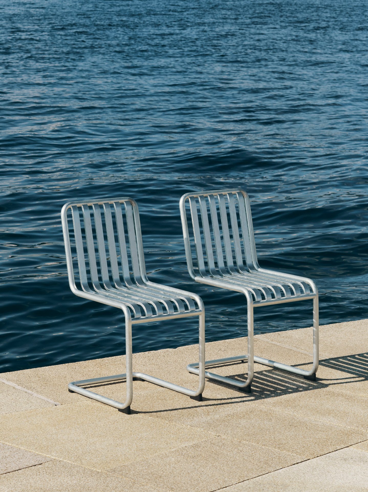 Palissade Cantilever Chair, Galvanized