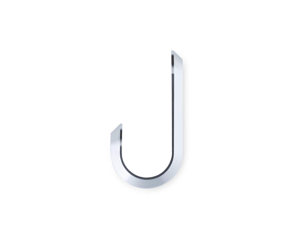 Věšák Curve Mini Hooks – set 2 ks silver - výprodej