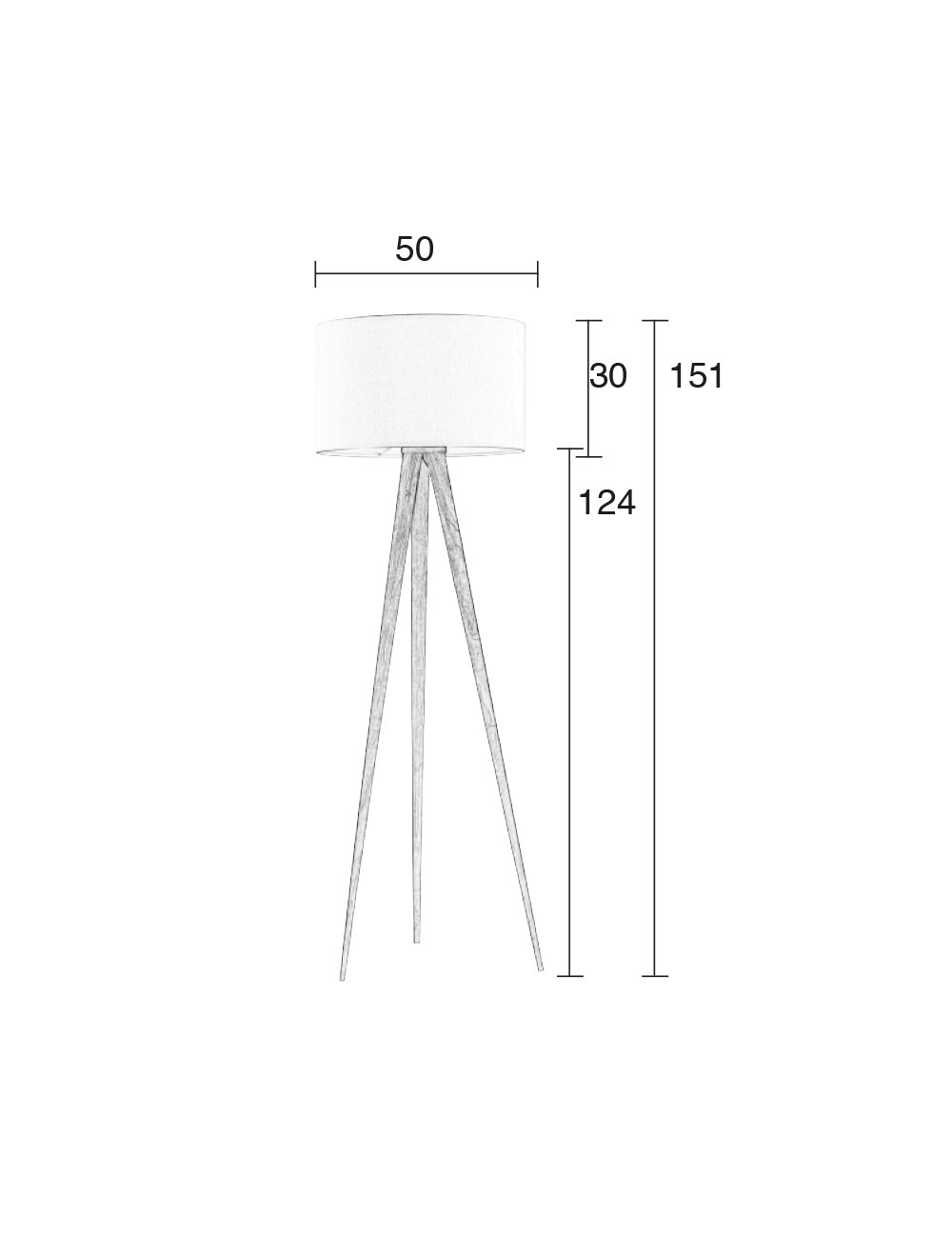 Lampa Tripod Wood